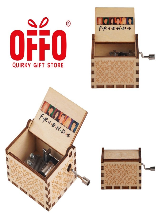 Offo صندوق موسيقى خشبي يعمل باليد من OFFO - لحن مسلسل فريندز التلفزيوني | هدية كلاسيكية لمحبي فريندز، أولادًا وبناتًا وكبارًا | قطعة ديكور تذكارية لغرفة النوم والمكتب والرف - Image 2